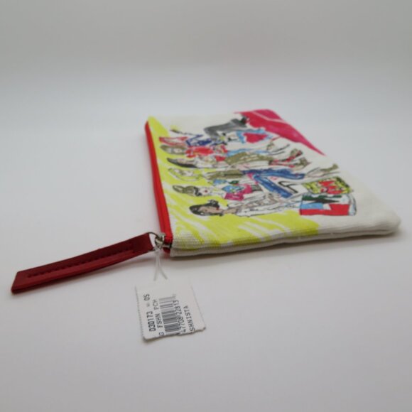 Women Small Canvas Pouch Bag Brighton 2018 Promo Hearts Lining Screen Print Chic - Picture 4 of 12